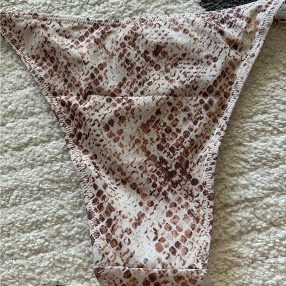 aerie Beige and Brown Leopard-Print Bikini Bottom - Picture 4 of 7